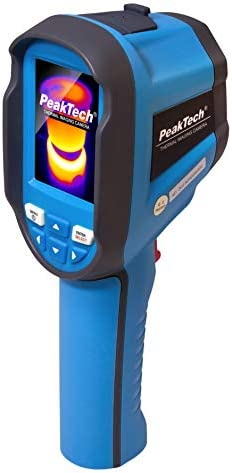 PeakTech 5610 A – Cámara termográfica infrarroja 220 x 160 px. -20 ° / 300 ° con grabación de fotos, USB, pantalla LCD 2.8", medidas de temperatura, paletas de 5 colores, polvo IP54, impermeable