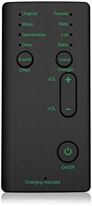 Cambiador de Voz Portátil, Mini 4 Efectos de Sonido Dispositivo Cambiador de Voz para Teléfono Disfraz de Voz, Máquina de Efectos de Sonido para PC de Teléfono Móvil, Versión en Inglés