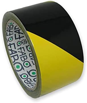 2 cintas adhesivas de señalización, amarillas y negras, cinta de señalización, 50 metros x 5 cm, cinta de marcar al suelo, cinta de seguridad rollo adhesivo fuerte