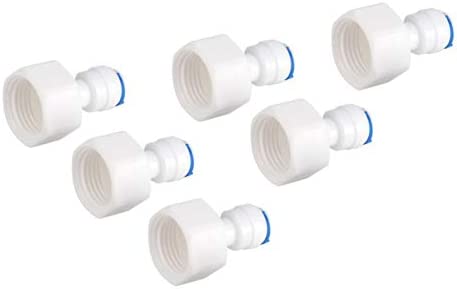 Conexión de filtro de agua, 6 piezas 1/4 tubo OD a 1/2 hembra Conector rápido de inserción para filtro de agua ósmosis inversa