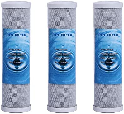 HUINING CTO-5 incluye tres cajas de filtro de agua de bloque de carbono para agua limpia, sistema de ósmosis inversa, 2.7 x 9.9 pulgadas para todos los sistemas de ósmosis inversa (CTO-3 piezas)