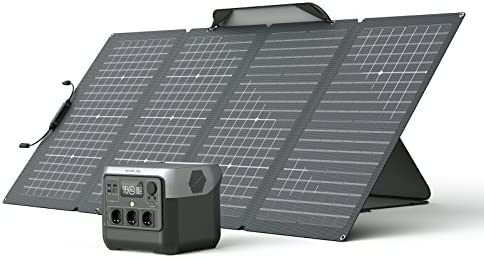 ECOFLOW Generador solar RIVER 2 Pro con panel solar 220 W, batería LiFePO4 de 768 Wh, 3 tomas CA de 300 W (máx 1600 W), estación de energía portátil de reserva para el hogar/exteriores/autocaravanas