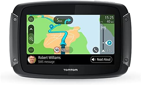 TomTom Rider 50 - GPS para motocicletas (4,3 pulgadas con carreteras montañosas, actualizaciones mediante Wi-Fi, compatible Siri y Google Now, Traffic y Radares de tráfico para 3 meses, 24 mapas)