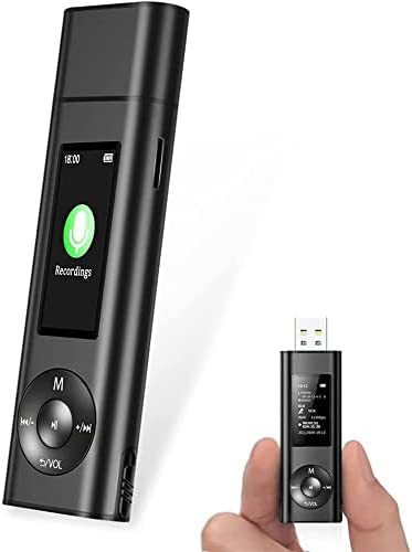 Grabadora de Voz Digital, Grabadora Audio con MP3 para Conferencias Reuniones Entrevistas, Dispositivo de Grabación Portátil USB con Reproducción y Pantalla LCD
