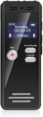 Grabadora de Voz con Reproductor: Grabadora Digital de Casete Portátil de 16 GB con Contraseña, Dispositivo de Grabación de Audio Recargable con Micrófono para Reuniones, Conferencias y Clases