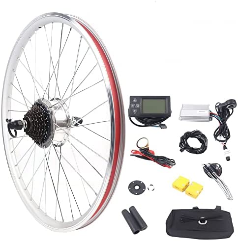 PIOJNYEN Kit de conversión de bicicleta eléctrica de 28 pulgadas, 36 V, 350 W, kit de conversión de bicicleta eléctrica, kit de conversión de motor de buje LCD