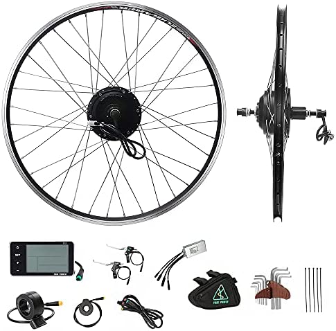 YOSE POWER Kit de conversión para bicicleta eléctrica, 36 V350 W, motor trasero de 28 pulgadas (700 C), corona de enchufe, bicicleta eléctrica, cassette de 28 pulgadas, negro con pantalla LCD