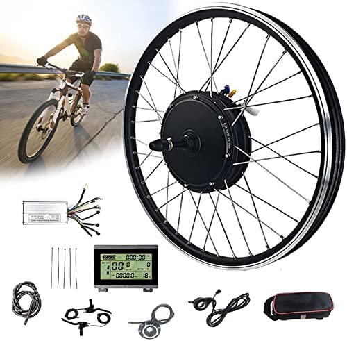 Kit de bicicleta eléctrica 20", 24", 26", 27,5", 28", 29", 700c rueda delantera 48V 1000W 1500W Kit de conversión de bicicleta, motor de cubo de ciclismo con controlador inteligente para bicicleta