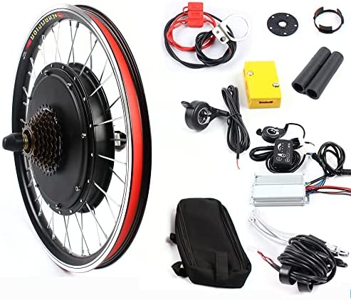 Fetcoi Kit de conversión de bicicleta eléctrica de 20 pulgadas, 48 V, 1000 W, kit de conversión de rueda delantera, 50 KM/H