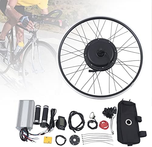 Futchoy Kit de conversión de bicicleta eléctrica, 26 pulgadas, 48 V, 1500 W, LCD, kit de conversión de bicicleta eléctrica, kit de rueda trasera