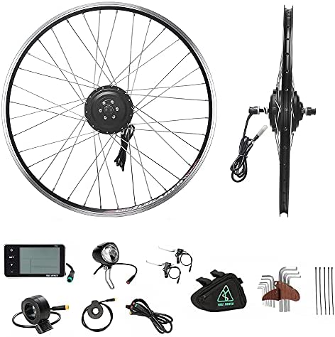 YOSE POWER Kit de conversión de bicicleta eléctrica delantera 36 V250 W 26 pulgadas, bicicleta eléctrica delantera con motor frontal, color negro para Pedelec