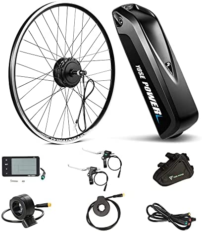 YOSE POWER Kit de conversión de bicicleta eléctrica de 26 pulgadas, 27,5 pulgadas, 28 V, 250 W/350 W, para moto trasera, kit de conversión de bicicletas con controlador integrado 36 V13 Ah