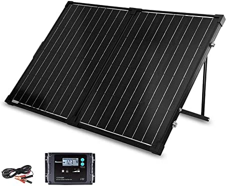 Renogy Kit Panel Solar portátil 100W 12V con Panel Solar Plegable y Regulador PWM 20A para Batería, Kit Solar Portátil Ideal para Caravanas, Barcos, Campings