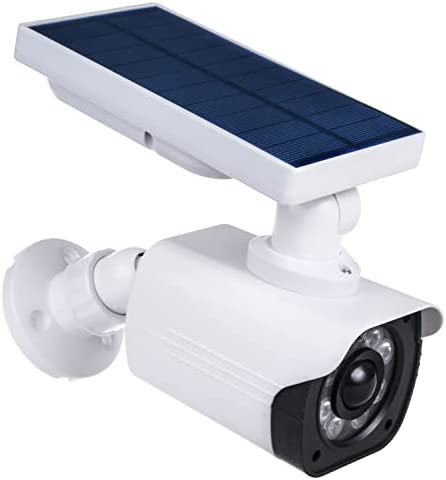 Maclean SOL1800S Kamera Attrappe mit LED-Licht Überwachungskamera PIR-Bewegungsmelder Dummy Kamera Solarbetrieben Geeignet für Außenbereich IP66 Wasserdicht