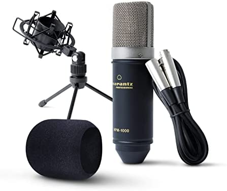 Marantz Professional MPM-1000 - Мicrófono de Condensador con Soporte de Escritorio y Cable XLR, para grabaciones de Estudio, Podcast, Streaming y más