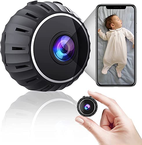 Mini cámara espía, cámara remota de conexión WiFi HD 1080p con grabación en bucle de audio y video, visión nocturna, detective de movimiento