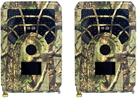 Zunedhys 2 mini cámaras de caza de 12 MP PIR visión impermeable para el hogar, jardín, silvestre, caza, exploración