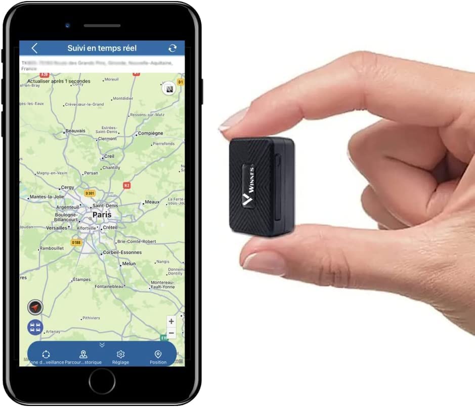 Winnes 4G Mini GPS Tracker TK913 GPS Tracker Impermeable Sin limitación de Distancia Seguimiento en Tiempo Real Antirrobo Antipérdida para niños Maleta Bolsos valiosos