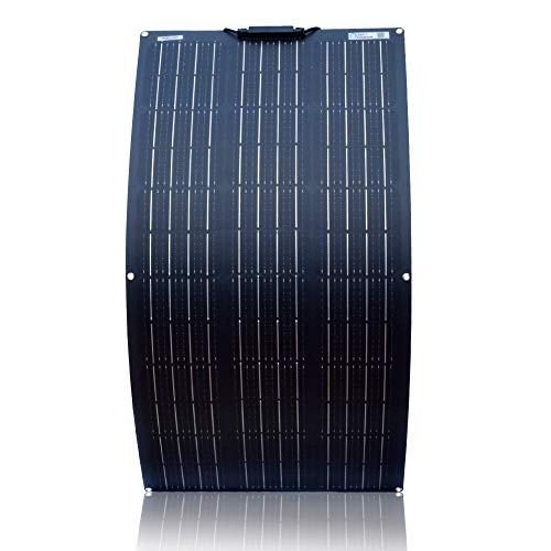 XINPUGUANG Panel Solar Flexible de 100w 12v Módulo Monocristalino Fotovoltaico para Autocaravana, Camper, Casa, Barcos, Remolques (Black)