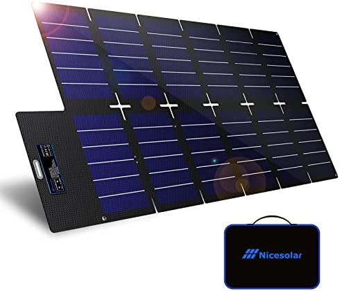 Nicesolar 100W Panel Solar portátil para portátiles de estación de energía portátil Cargador Solar Plegable con USB PD 65w IP67 para teléfono Tablet Camping al Aire Libre Emergencia