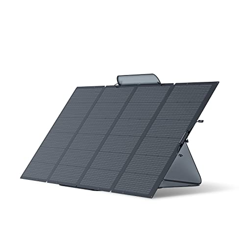 Panel solar portátil EF ECOFLOW 400W Portable Solar Panel para ECOFLOW, cargador solar plegable encadenable para estación de energía impermeable EFDELTA IP67 para acampada, al aire libre