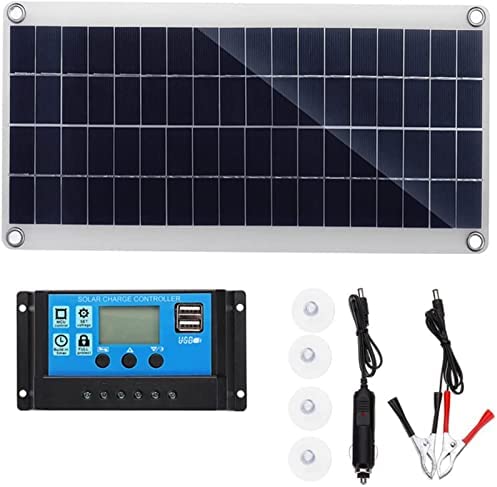 HEALTNCARE 300W Kit Panel Solar Portátil, Panel Solar Flexible Cargador Solar monocristalino para la energía Solar al Aire Libre, embarcaciones, Camping, caravanas o autocaravanas-60a Controller