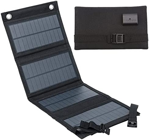 Jooheli Panel Solar, 10W Cargador Solar Portátil, Puertos USB, Panel Solar Impermeable, Banco de Energía Solar Inalámbrico para Teléfonos Inteligentes, Tabletas y Más, Panel Solar Plegable