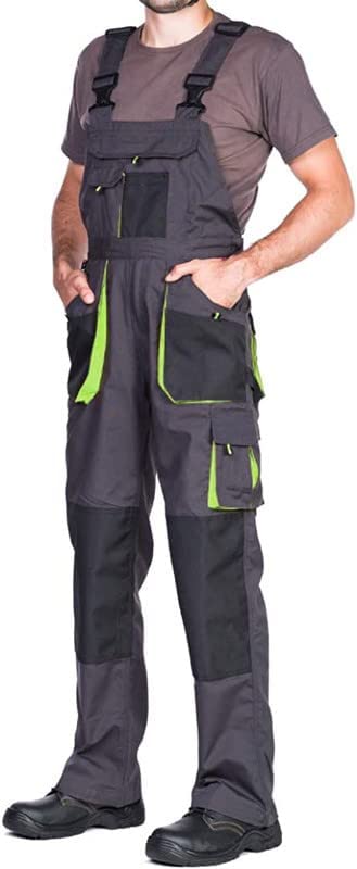 MAZALAT work wear Pantalones de Trabajo para Hombre, Pantalon de Seguridad, Pantalones con Peto de Trabajo para Hombre, Ropa Hombre, Bolsillos Multiusos, S - 3XL, con Rodilleras Trabajo