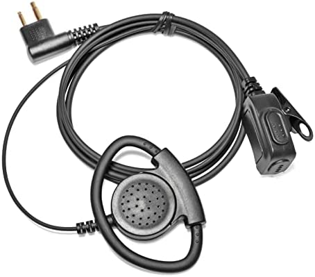 HYS Pinganillo D Shape Radio D Shell Headset Compatible con Motorola gp300 cp040 dp1400 dp4400e Walkie Talkie, Ajustable oído Izquierdo y Derecho (1 ud.)