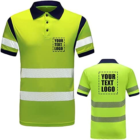 AYKRM Personalizado Impreso Alta Visibilidad Reflectante Seguridad Trabajo Polo t Shirts Logo Personalizado Polo t Shirt