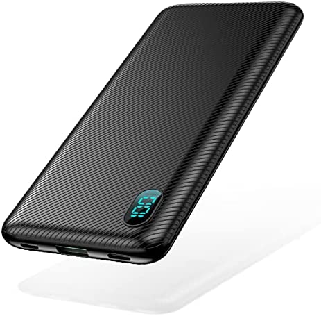 FAHEFANA Powerbank 10000mAh,Slimmest Batería Externa, Bateria Portatil con Pantalla LED Digital con USB-C 15W Entradas & Salida Compatible con iPhone12 Pro, Samsung, Xiaomi, Huawei etc