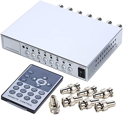 UHPPOTE 4CH Color Quad Sistema Vídeo Separador CCTV DVR Cámara Procesor Control Remoto