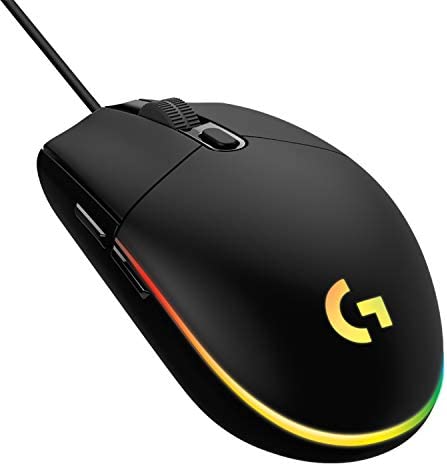 Logitech G203 LIGHTSYNC Ratón USB Gaming con Iluminación RGB Personalizable, 6 Botones Programables, Captor 8K para Gaming, Seguimiento de hasta 8,000 DPI, Ultra-ligero - Negro