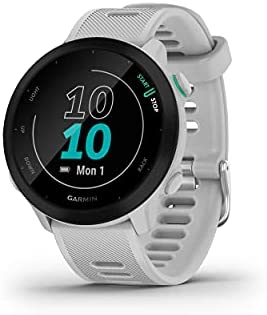 Garmin Forerunner 55 - Reloj inteligente para running con GPS, planes de entrenamiento, notificaciones y seguimiento del bienestar, Blanco