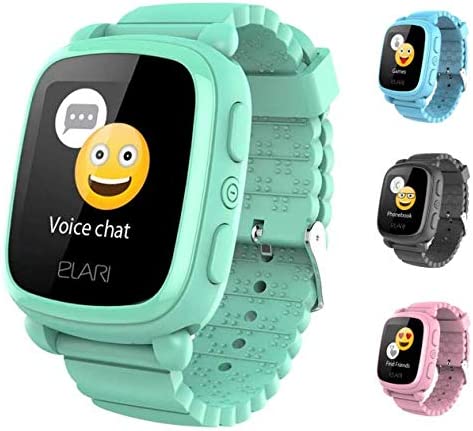 2G Reloj Inteligente Niño y Niña GPS Localizador y Llamadas Bidireccionales Audio, Chat de Voz, Botón SOS, Pantalla Táctil Grande y Brillante, Juegos - ELARI KidPhone 2 (Verde)