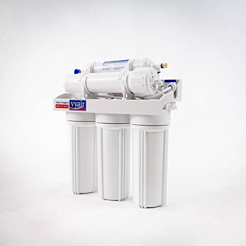 Vyair RO-1 Sistema de filtración de agua por ósmosis inversa de 5 etapas y 189 litros (50 galones por día) con bomba para agua potable, acuarios marinos y limpieza de ventanas