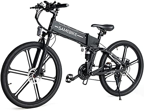 SAMEBIKE LO26-II El Nuevo Bicicleta Electrica Montaña Bicicleta Electrica Plegable 48V 10,4AH Bicicletas Electricas Shimano 7 Marchas con Instrumento LCD a Color TFT