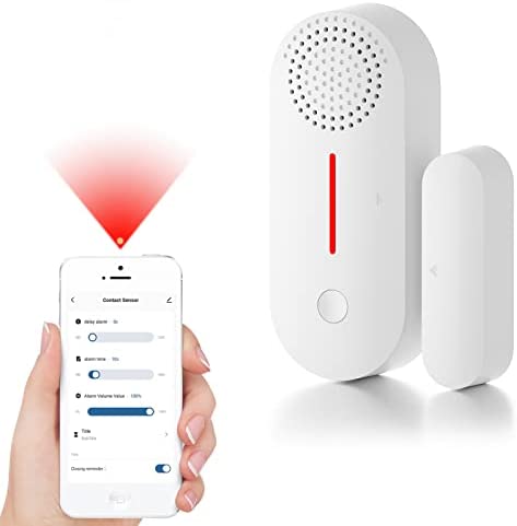 Sensor de Alarma de Seguridad WiFi inalámbrico iKiKin, detección Inteligente de intrusión en la Puerta, detección automática de Robo de niños, Compatible con Alexa Google Home