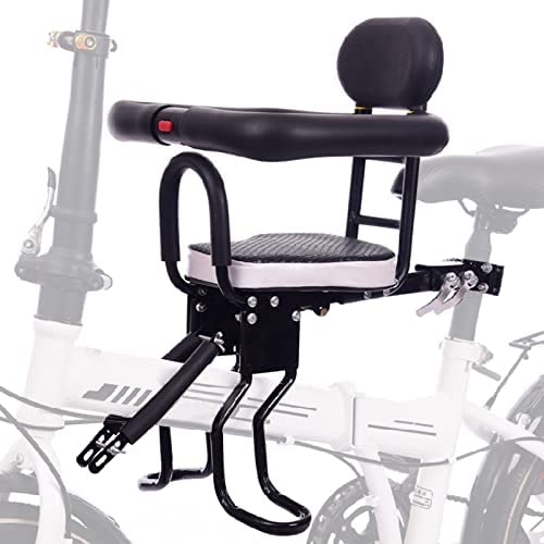 MSFE Silla Bebe Bicicleta Delantera,Asiento Infantil para Bicicleta de montaña Soporta hasta 30KG,Asiento de Bicicleta con cinturón de Seguridad/Respaldo/Pedales/Pasamanos,niños de 6 Meses a 5 años