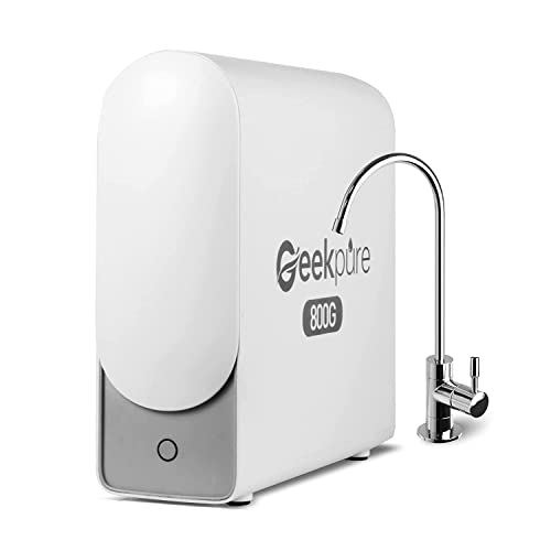 Geekpure sistema de filtración de agua por ósmosis inversa sin tanque con filtros giratorios - 800GPD de flujo rápido