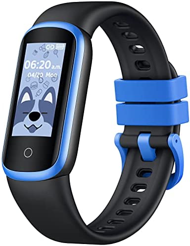 Reloj Inteligente Niño Smartwatch Fitness: Pulsera Actividad Impermeable Smart Watch Pantalla Tactil Deportivo Tracker con Presión Arterial Pulsómetro Spo2 Monitor de Sueño Calorias para Android iOS