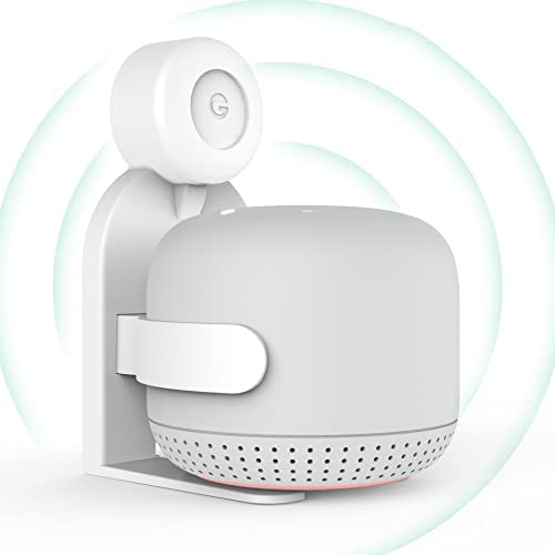 Aokicase Compatible con Google Nest WiFi Router + Point Halter Soporte Accesorios con Gestión de Cable Integrada, No requiere Tornillos Accesorios para Altavoces Rack (Blanco) JGL01