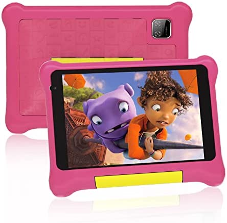 AMIAMO Tablet Niños 7 Pulgadas Android 11 Quad Core Tablets PC para Niños, 3500mah, 2GB+32GG, HD 1280x800 IPS, KIDOZ Preinstalado, WiFi, Bluetooth, Cámara Dual, Tablet Educativo para Niños, Rosa