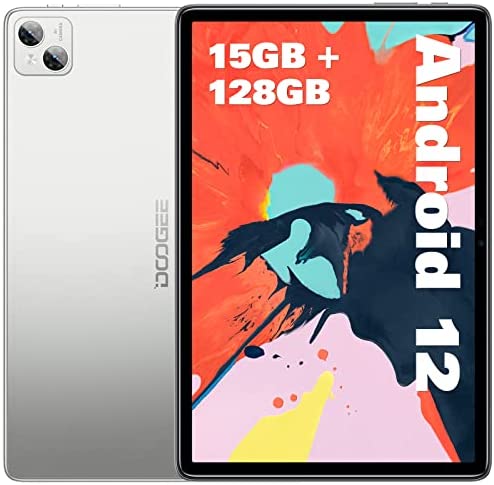 DOOGEE T10 Tablet PC Android 12, 10.1" FHD+ Tablet con Lápiz, 15GB RAM+128GB ROM (1TB TF Ampliable) 8300mAh, Octa-Core 1920 * 1200 FHD+, 13MP+8MP Cámara, Dual SIM 4G LTE &5G WiFi/GPS/BT5.0/Face ID