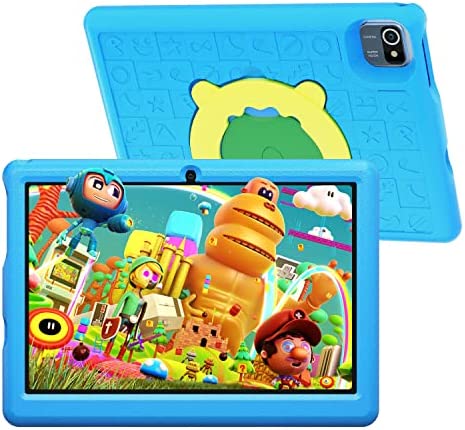 HotLight Tablet para Niños 10 Pulgadas, Android 11 Tablet Niños con Control Parental, 32GB+128GB SD Expansión, Kidoz Preinstalado, 6000mAh, WiFi, Tablet Educativa con Funda Protectora (Azul)