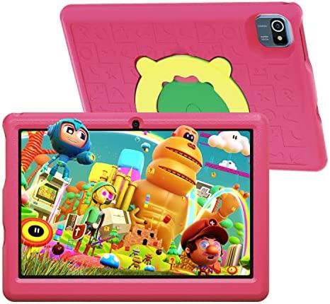 HotLight Tablet para Niños 10 Pulgadas, Android 11 Tablet Niños con Control Parental, 32GB+128GB SD Expansión, Kidoz Preinstalado, 6000mAh, WiFi, Tablet Educativa con Funda Protectora (Rosa)