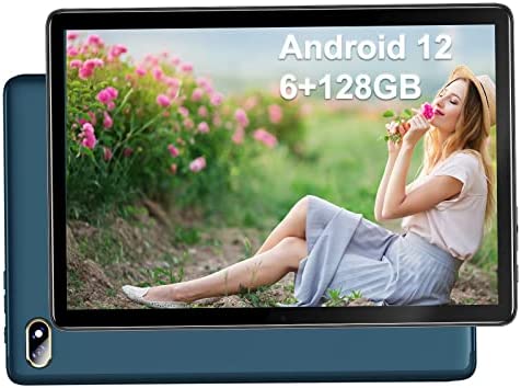 Newmetab Tablet 10 Pulgadas Android 12 128GB ROM+6GB RAM, Dual 4G Volte SIM/WIF,16MP+8MP Cámara, Octa-Core 2.0GHz, 7200mAh,Bluetooth 5.0/GPS/OTG/Type C (Azul