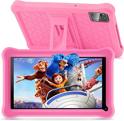 SANNUO Tablet Niños 7 Pulgadas Android 11 Tablet con 32GB ROM |HD IPS Display | 2MP +5MP | 2.4G Wi-Fi | Infantil Juegos|Kid-Proof Funda Tablet(Rosa)