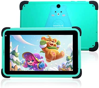 weelikeit Tableta para niños de 7 Pulgadas, tabletas para niños, WiFi Android Tablet para niños pequeños con cámara Dual Android 11.0 2GB 32GB ROM 1280x800 HD IPS(Verde)