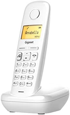 Gigaset A270 - Teléfono inalámbrico para casa, con función de manos libres, gran pantalla iluminada, agenda 80 contactos, teclado fácil de usar, color blanco